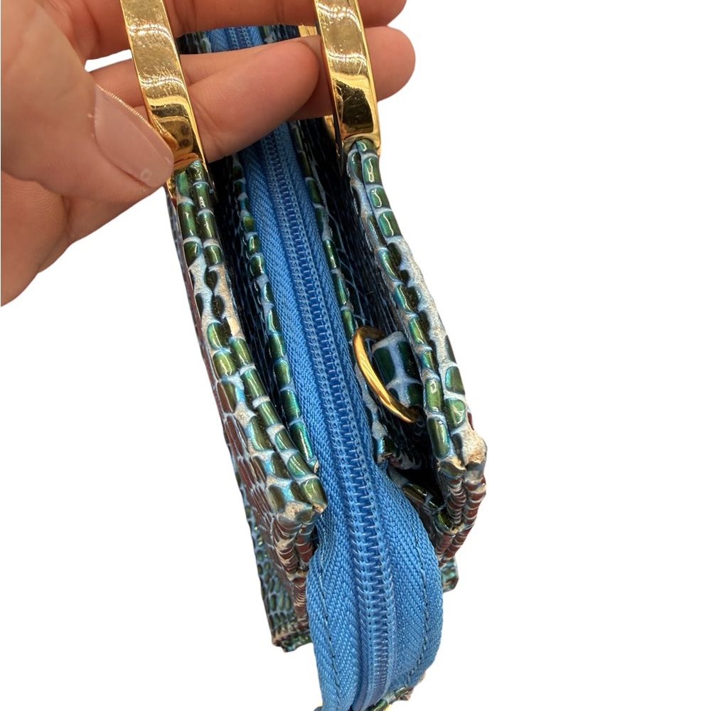 Bellini Blue & Green Crocodile Pattern Handbag - Picture 11 of 11